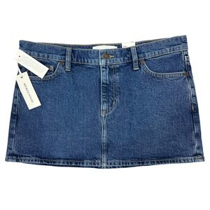 Denim Forum Aritzia Super Low-Rise Micro Mini Jean Skirt 29" Stretch Denim NEW!